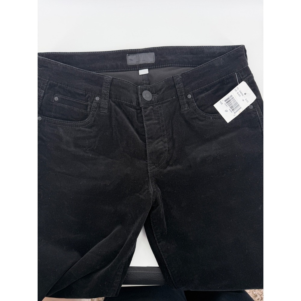 Kut from the Kloth Diana Skinny Black Corduroy Pants Petite 6P NEW NWT